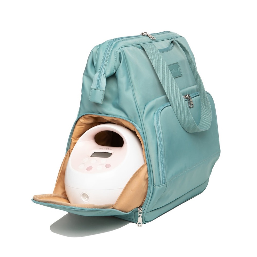 Sarah Wells Backpack/Tote Norah Breastpump Bag in Mineral Color